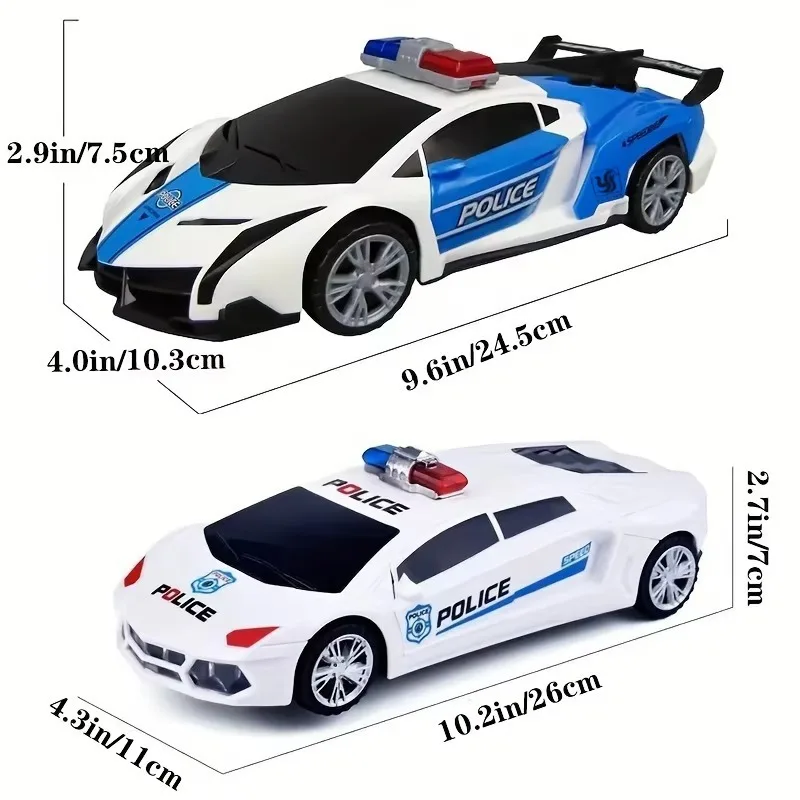 360° Rotating Police Car Toy with Sound Light Electric Automatic