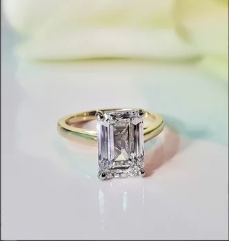 4CT Emerald Lab-Grown Diamond Engagement Ring 1