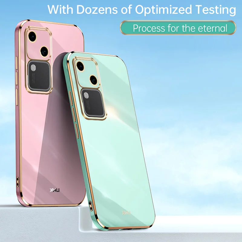Vivo V30 V2318 Custodia 6D Placcatura Paraurti in silicone Morbida TPU Cover posteriore Antiurto Custodia opaca per Vivo V30 VivoV30 5G V2318