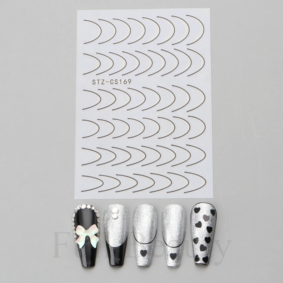 French Tips Nail Stickers 3D Gold Rose Curve Stripe Lines 11 Aca6c5485f88745fe9f656a2c612b32e3n