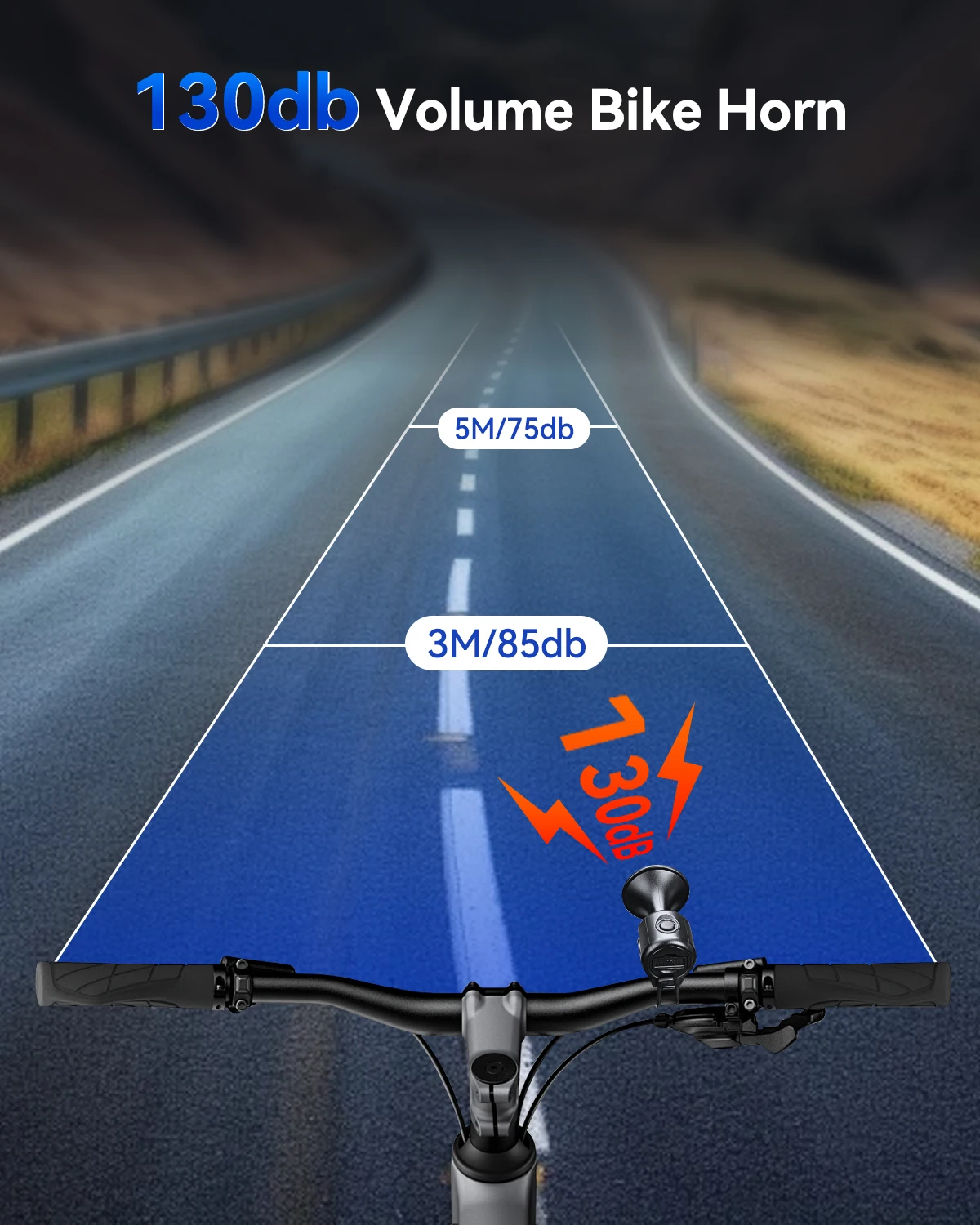 Electric Bicycle Horn 130db Bicycle Handlebar Warning Speaker Waterproof Mountain Bike Scooter Bell Children's Bike Horn