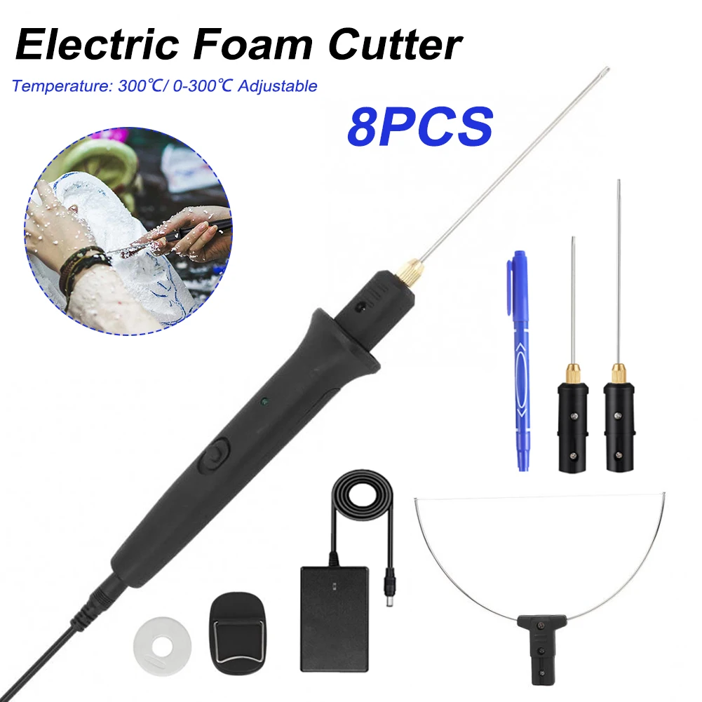 Electric Foam Cutter Kit Hot Wire Cutter 0-300℃ Temperature Adjustable Foam Cutting Pen Styrofoam Cutting Tool With 3 Tips