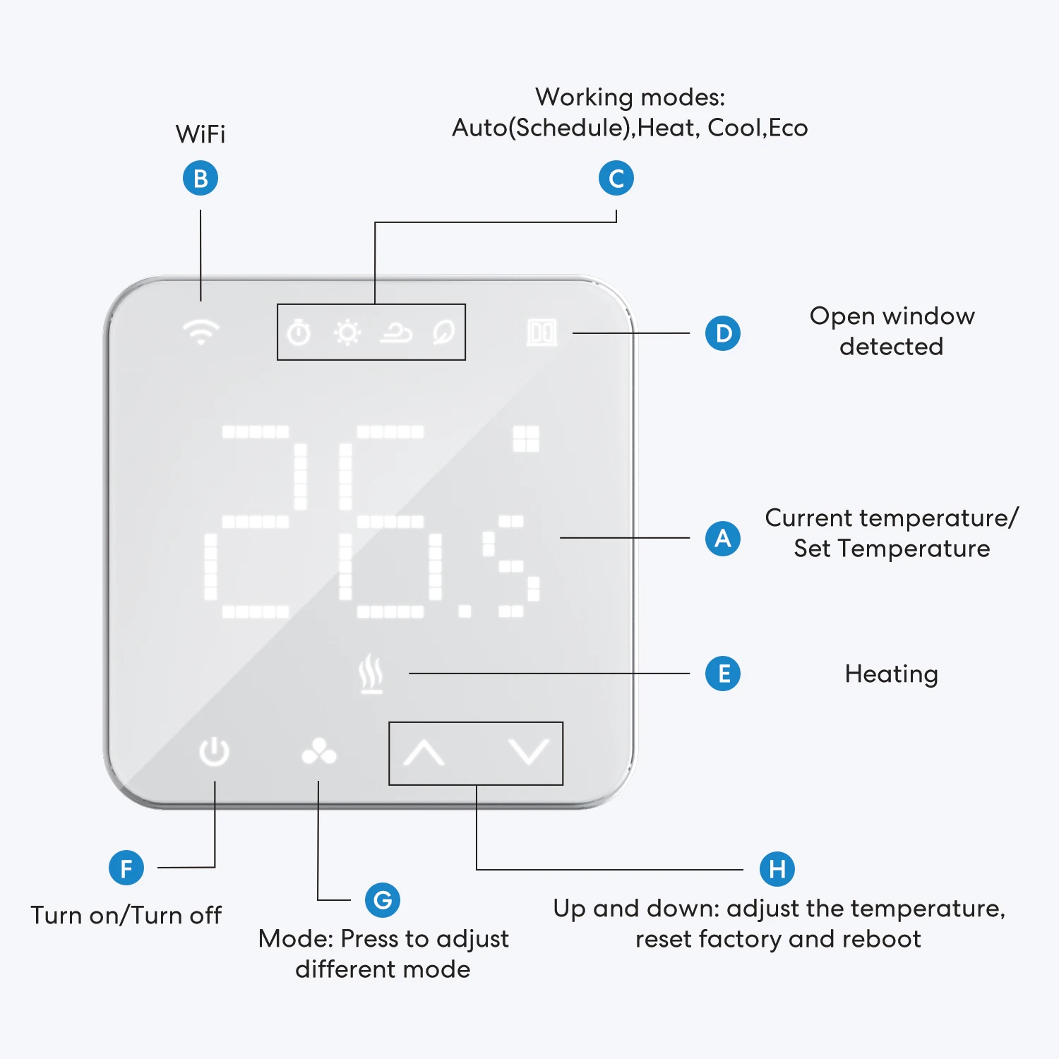 meross homekit termostato inteligente para piso radiante elétrico sistema de aquecimento tela toque trabalho com siri alexa google assistente