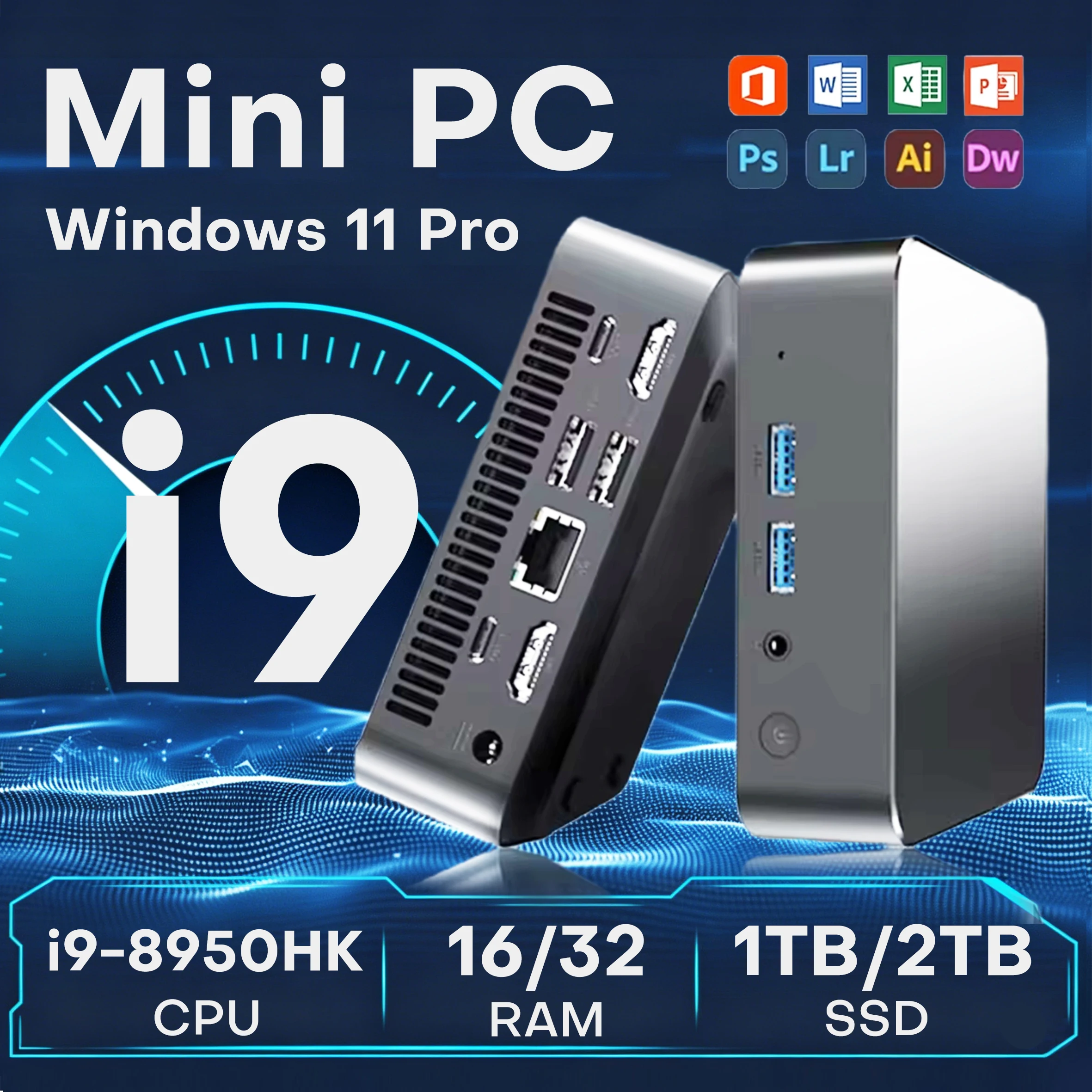 2026 NEW Mini PC Windows11 Intel Core i9 8950HK i3 6100U Windows11 16GB RAM 1/2TB SSD WiFi6 M.2 office game Portable Mini PC Desktop