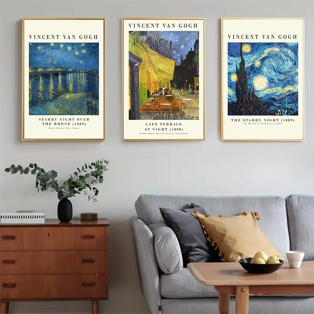 

Famous Vincent Van Gogh Vintage Starry Sky Canvas Painting Modern Of Living Room Bedroom And Wall Homes' Decoration Arts Poster