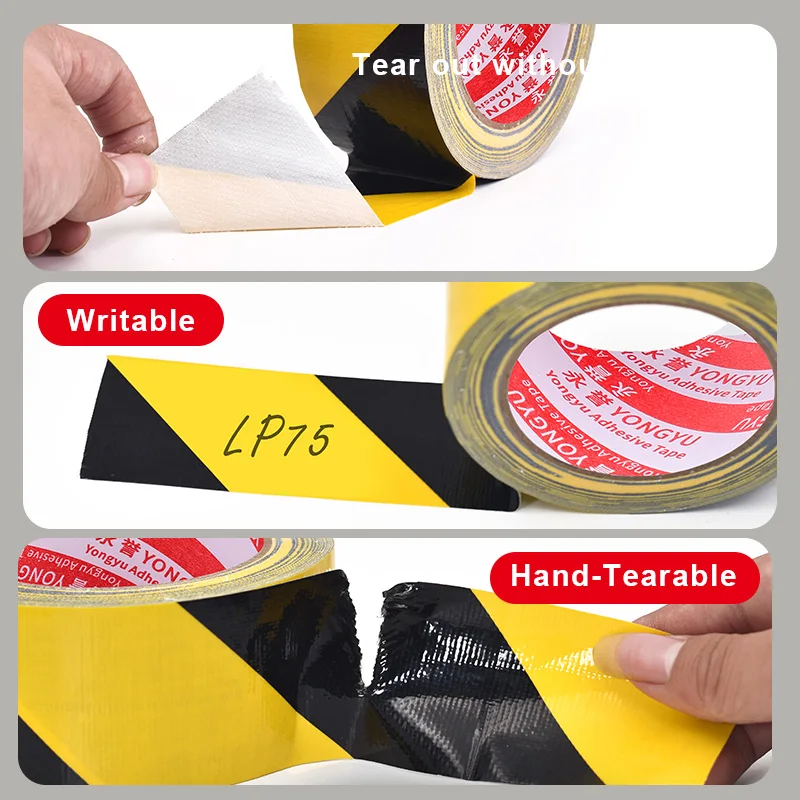 Yellow black warning tape Marking Safety Soft PVC Strong Adhesive Grip tape For Factory Warehouse Stairs
