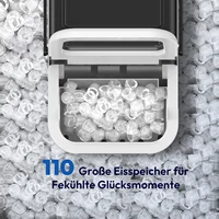 LOEFME Machine à Glaçons Portable 12kg/24h 9 Glaçons en 6-13 Min Écran LED avec Taille de Glaçons Réglable Réservoir d’Eau 1,4L pour Maison 2
