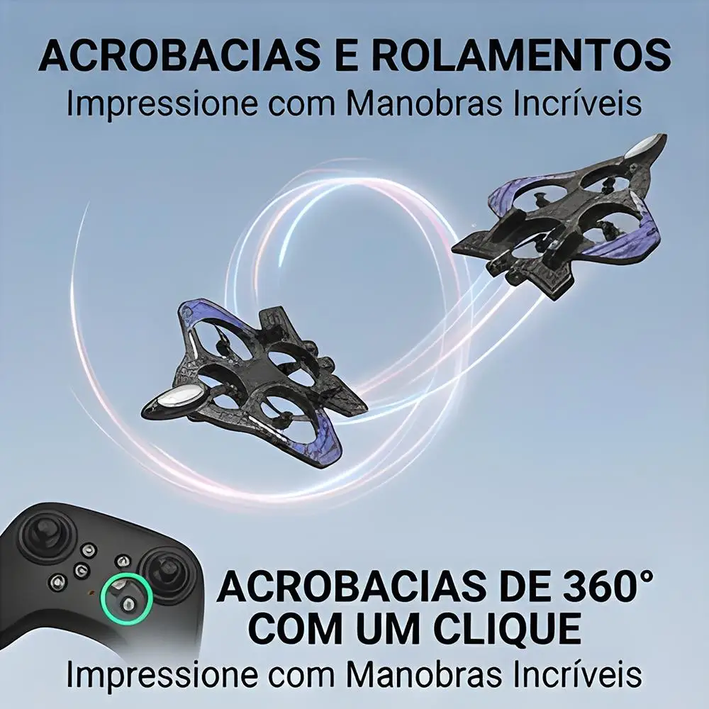Aeronave RC DLI de Espuma Resistente a Impactos com Luz LED Colorida 2.4G, Decolagem Automática e Duas Baterias, Presente para Meninos e Meninas