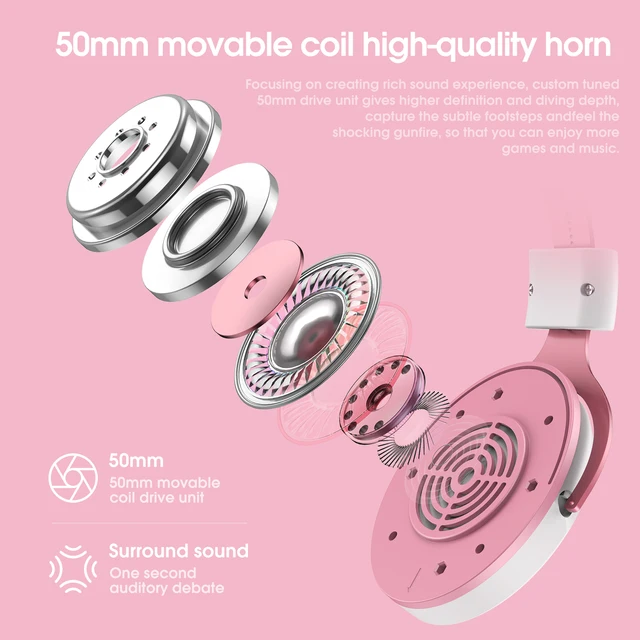 Headset, soft ear cups for comfortable wearing, with HD microphone, clear sound quality, suitable for gaming 5