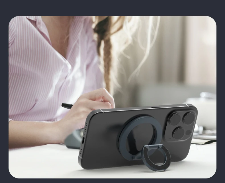 Starker Ständer für Mobiltelefone für iPhone Xiaomi-Handys, Magnetstabilisator im Auto, faltbarer 360-Grad-Drehungshalter für Magsafe – Detail 10