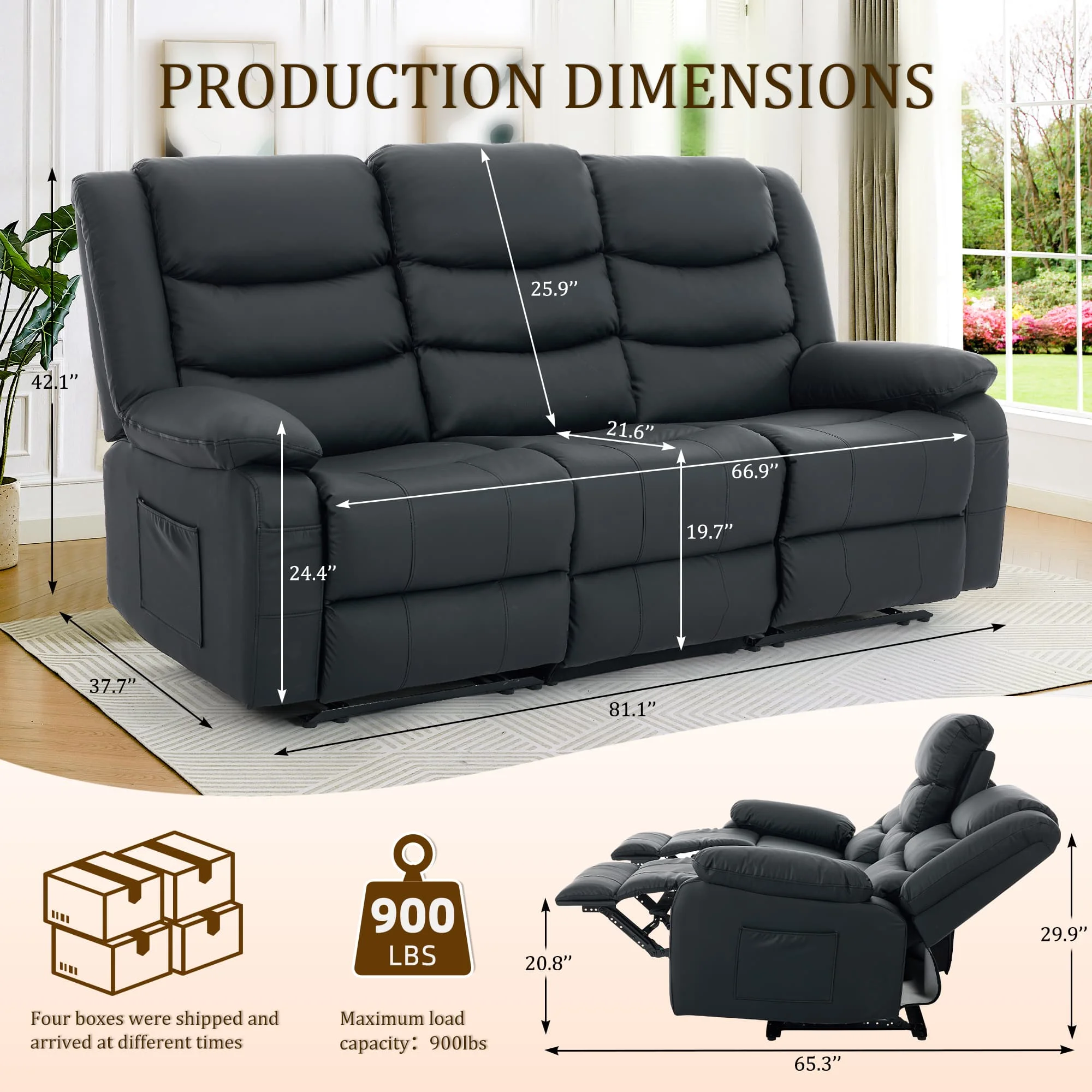3-Seater Recliner Sofa 2