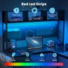 67" L Shaped Gaming Desk,Computer Desk with Power Outlet-Black 3