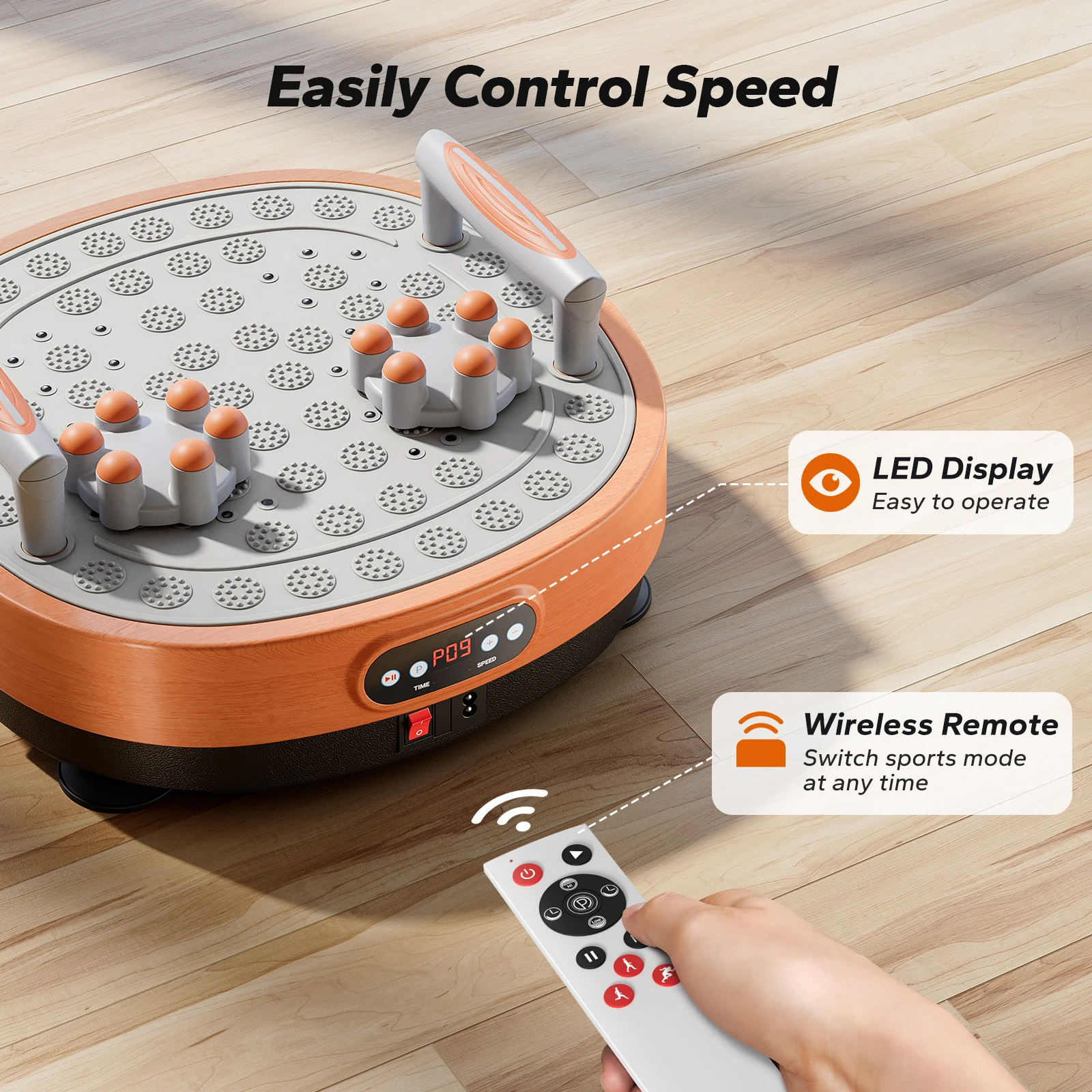 MERACH Vibration Plate Exercise Machine Vibration Plate Lymphatic Drainage Massager Whole Body Helps Weight Loss