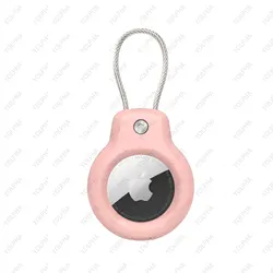 Waterproof Secure Lock AirTag Holder with Steel Cable (Crystal Pink)