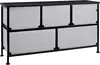 Black Extra Wide Fabric 5 - Drawer Storage Organizer Unit for Closet 4