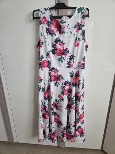 Summer Vestidos Dress Clothing Floral Robe Retro Swing Casual Vintage Rockabilly Dresses photo review