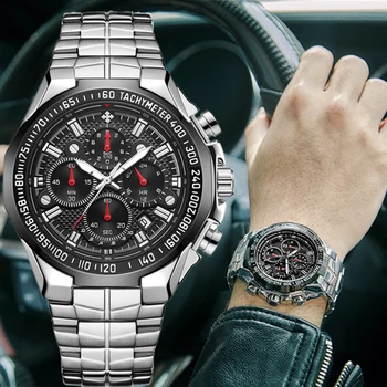 Orologi sportivi da uomo Orologio da uomo al quarzo moda grande WWOOR Orologio da polso cronografo impermeabile militare di lusso delle migliori marche