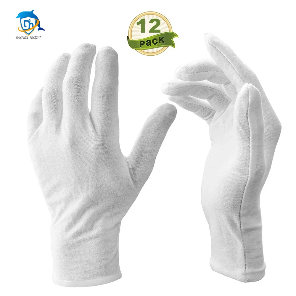 Gants de Cérémonie en Coton Doux Blanc pour Homme et Femme