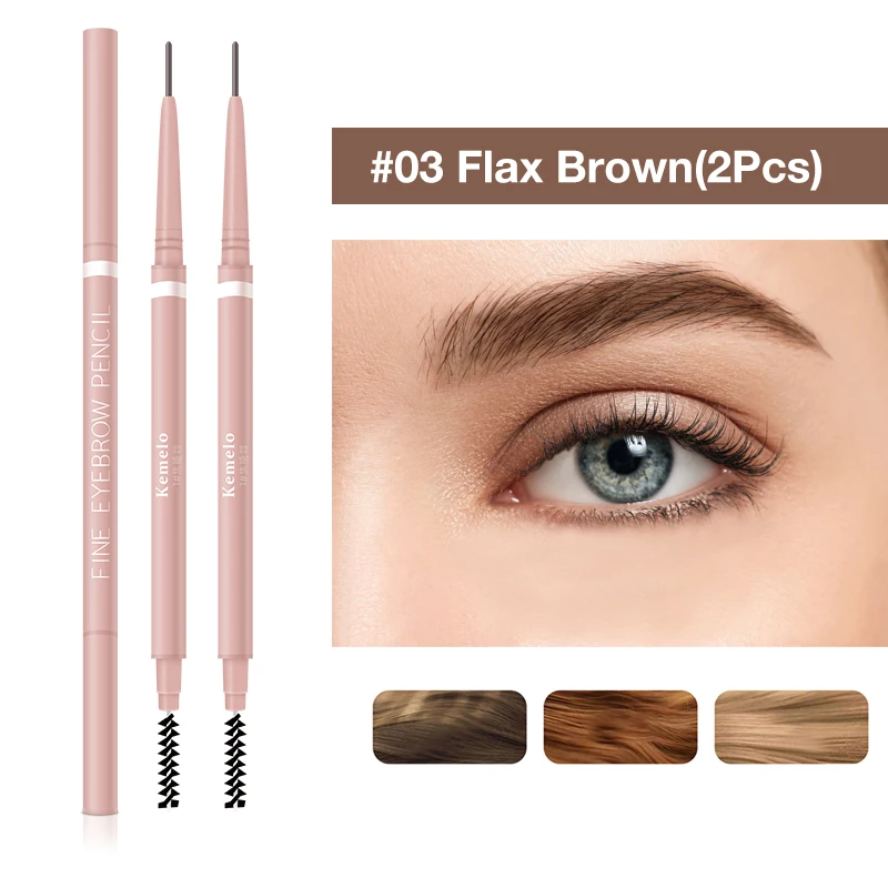 Ultra Fine Waterproof Double-Ended Brow Pencil – Long Lasting Professional Eye Makeup