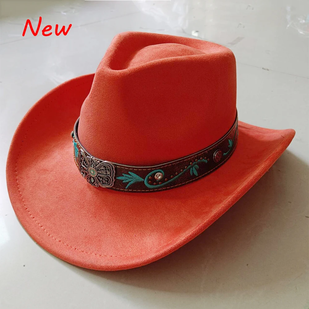 Suede big water drop cowboy hat 23 colors small brim top hat unisex suede jazz western cowboy ковбойская шляпа