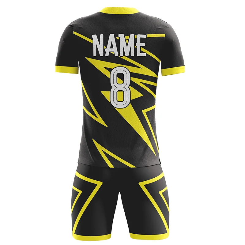 custom yellow black triangle pattern sublimation quick dry material  football jersey soccer jersey short - AliExpress