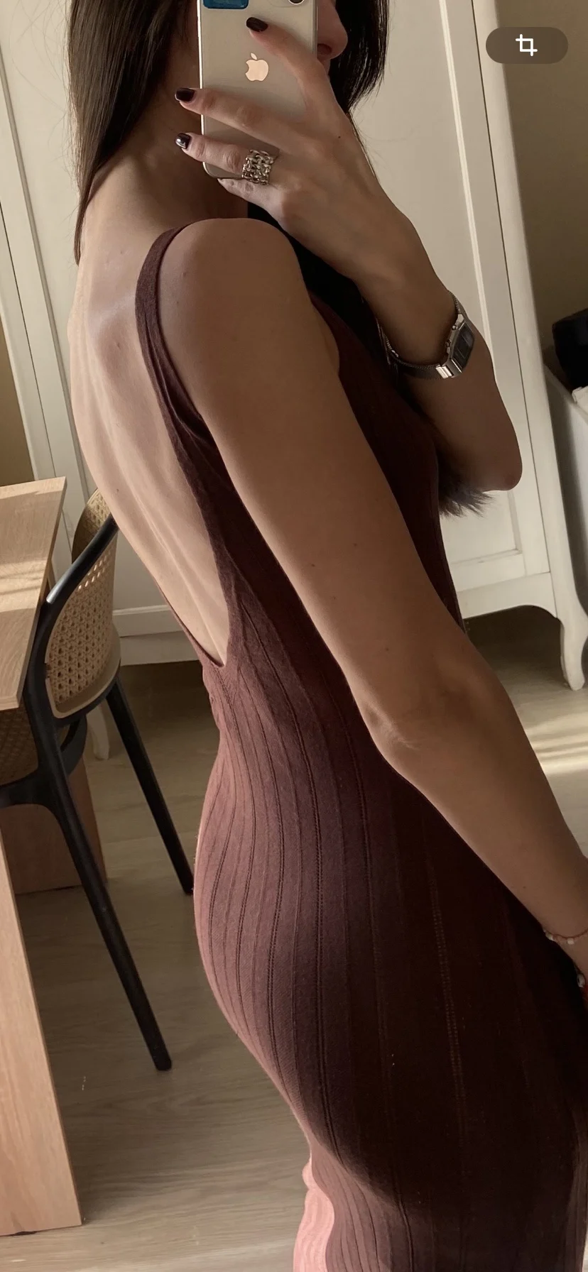 Backless Knit Maxi Dress for Women - Elegant V-Neck Style photo review