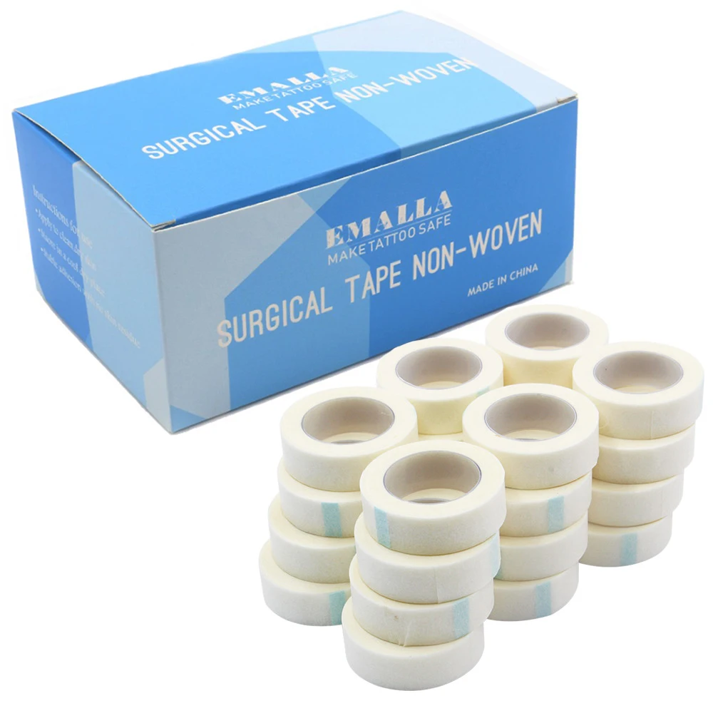 24/12pcs Tattoo Tape Breathable Non-woven Paper Tape for Eyelash Extension Tools Protect Under Eyelashes blue painters heat tape 50mm 30m 3d printers parts resistant high temperature polyimide adhesive part heated bed protect heating