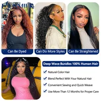 12A Tissage Cheveux Humains,Deep Wave Bundles Human Hair Extensions Cheveux,Meche Cheveux à Tresser,Tissage Bresilien Bouclé 5