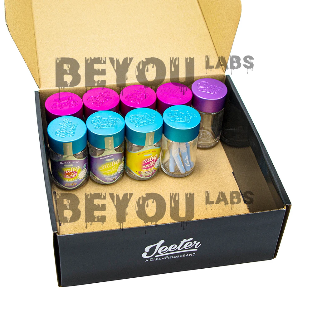Babyjetter Infused Glass Storgae Jar Childproof Lock Aluminum Lid Glass Bottle Sticker Set Paper Display Box Customize Packaging 6