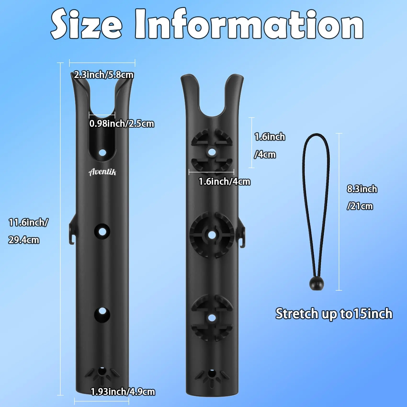 Aventik Tube Fishing Rod Holder Bracket Wall Mounted Boat Side Mount Tool Holder Tube Links with Screws Pole Tube