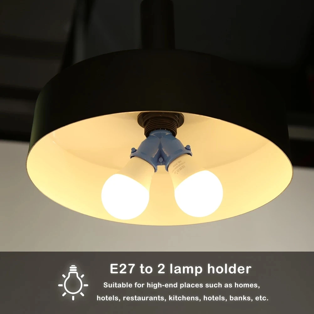 Lamp Holder Light Lamp Bulb Socket E27 To 2-e27 Lamp Holder Extender Splitter Converter Plug Copper Contact Household