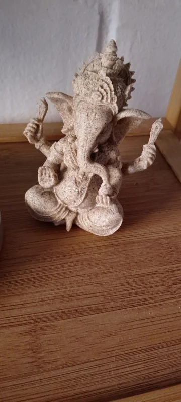 Handmade Sandstone Ganesha Buddha Elephant Statue