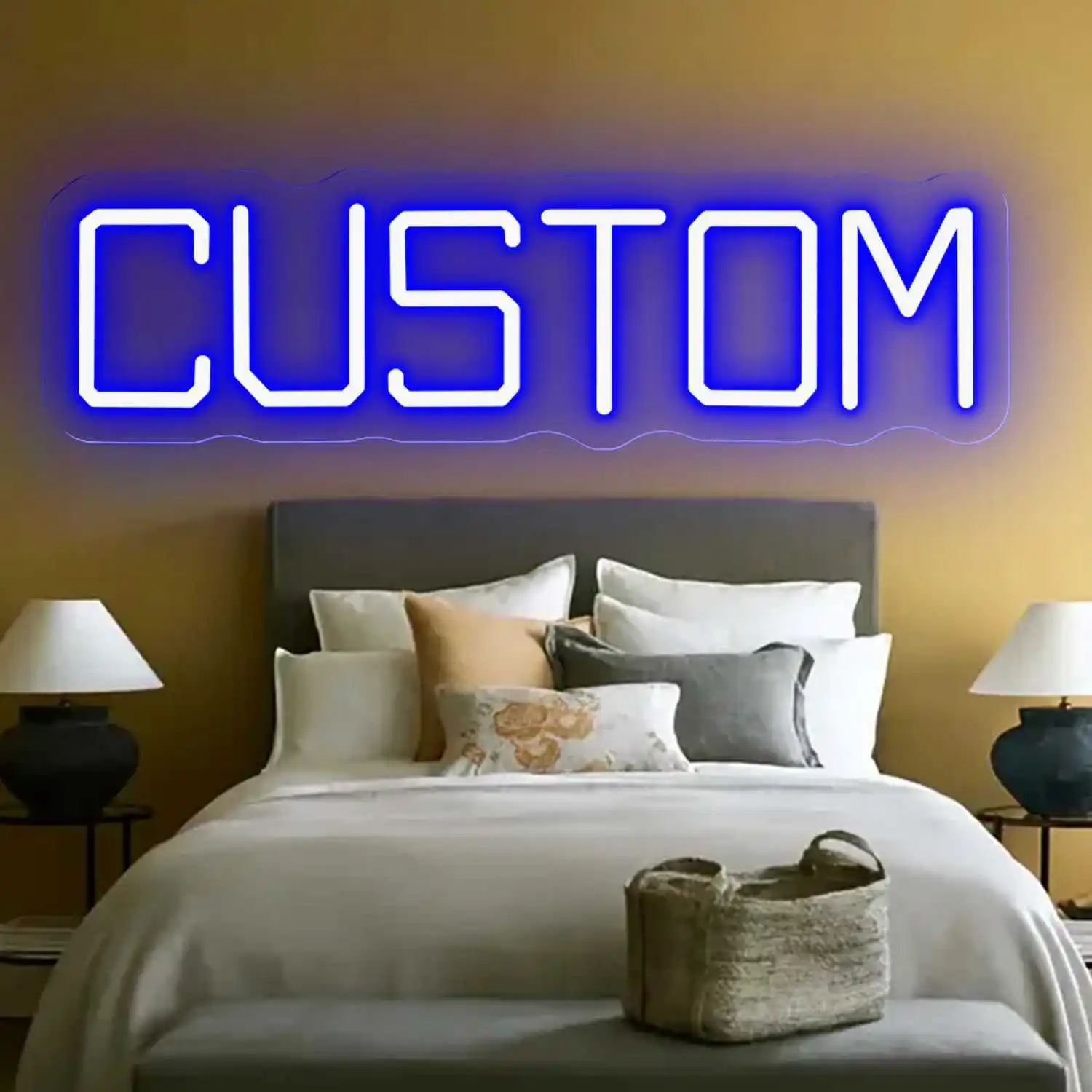 Personalizable LED Neon Light Featuring a USB Connection - A Wall-Mounted Neon Display with The Option for Custom Text Or Logo