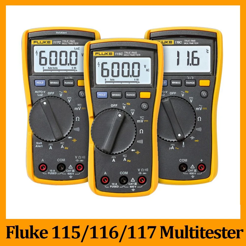 Fluke 115 116 117 True RMS 디지털 전문 멀티미터, HVAC 디스플레이, 전기 테스터 멀티 미터, 115C