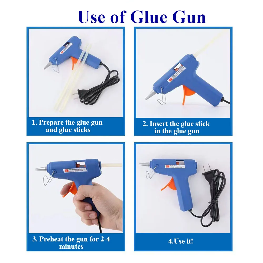 Hot melt glue gun hot glue gun 20W Mini Hot Glue Gun Fast Preheating Glue Gun for Christmas Crafts School DIY Arts Home Quick Repairs Use 7mm Sticks