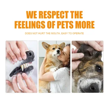 Yegbong 50pcs Pet Cleaning Teeth Wipes Cat Dog Tartar Removal Oral Care Fresh Breath Clean Earwax Tartar Removing Finger Wipes 2