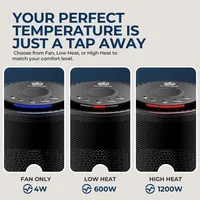 Портативный керамический обогреватель PTC мощностью 1200 Вт, 80 °   Осциллирующий настольный тепловентилятор, быстрый тихий обогрев 1s для спальни, офиса, использования в помещении — изображение 6