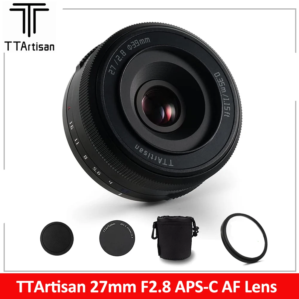 Ttartisan 27Mm F2.8 Aps-C Obiettivo Per Fotocamera Mirrorless Con Messa A Fuoco Automatica Per Sony A5000 A7 Iii Fuji Xa7 Xt30 Nikon Z50 Z5