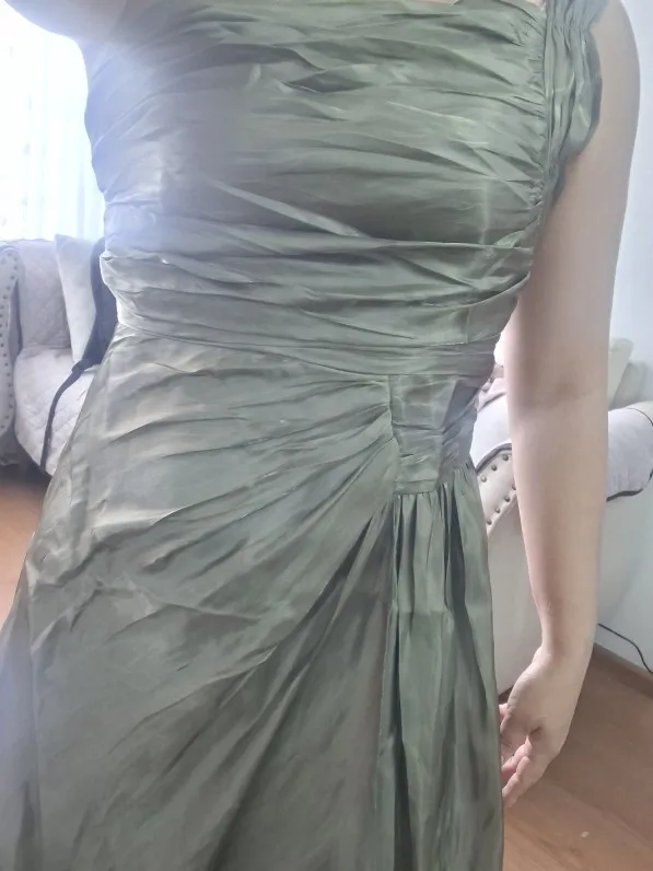 Ruched Sash Bright Crystal Evening Dress - Off-the-Shoulder Sleeveless Floor photo review