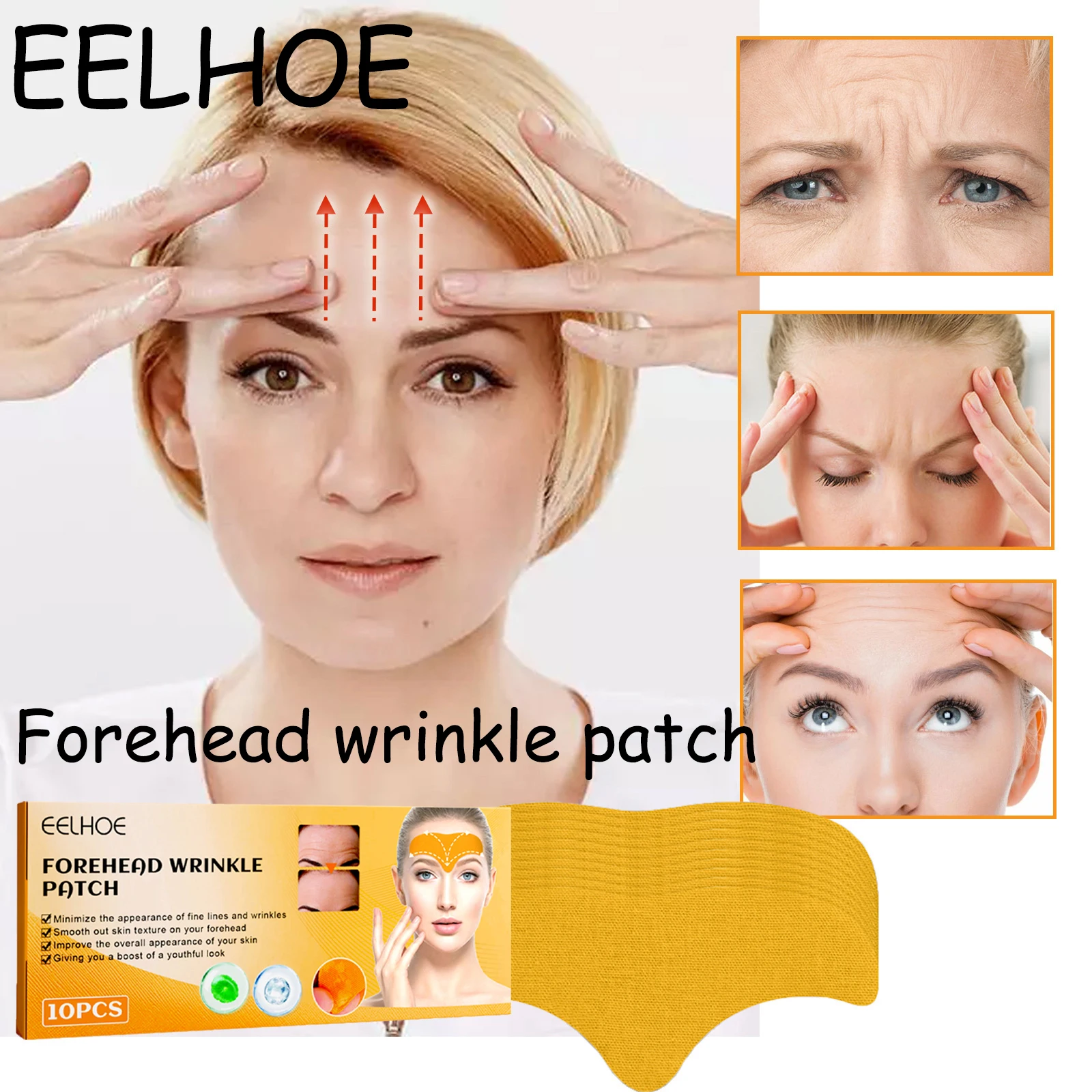 EELHOE Forehead Remove Wrinkle Patch Firming Fade Fine Lines Lasting Hydrating Improve Skin Elasticity Forehead Wrinkle Patch