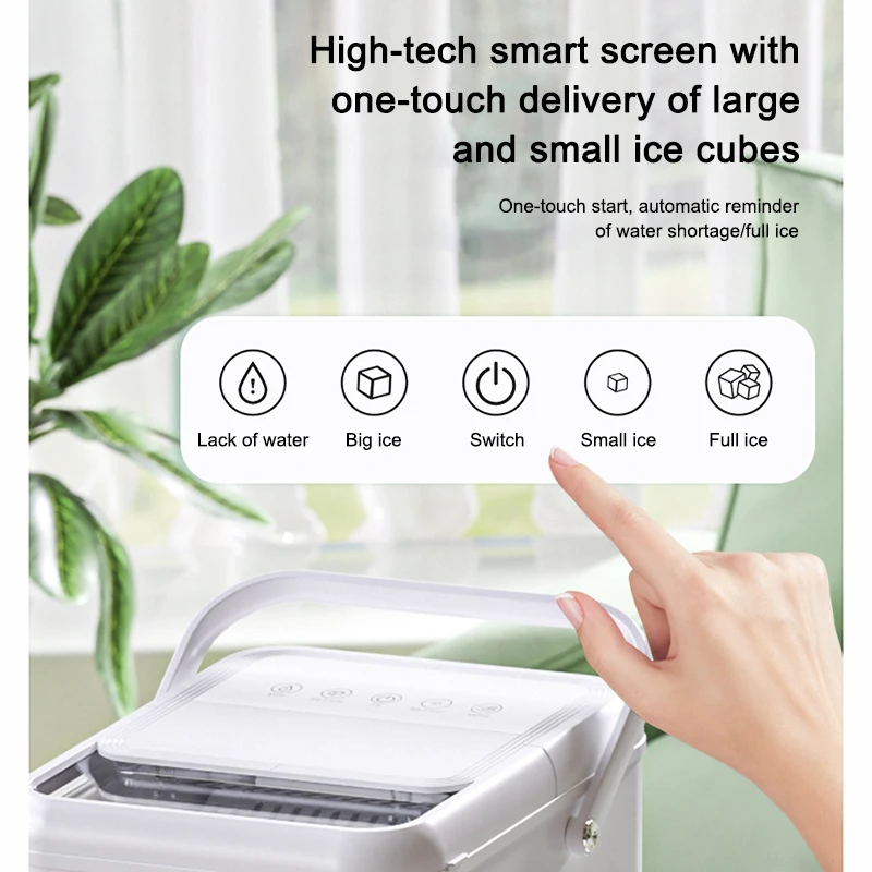110V/220V Commercial Automatic Ice Cube Maker Portable Household Electric Bullet Round Ice Making Machine 15kg/24H Coffee Bar