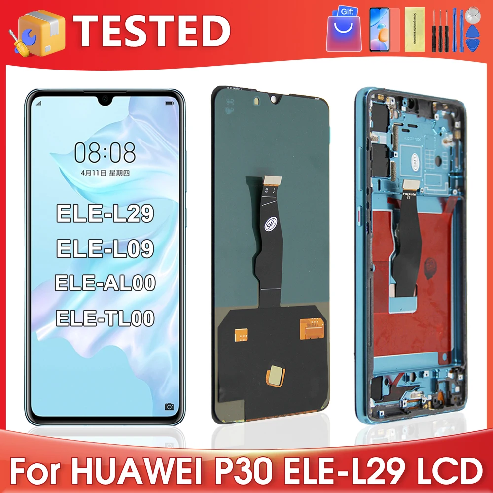 6,1 'для HUAWEI P30 для ELE-L29 AL00 TL00 ELE-L09 ЖК-дисплей сенсорный экран дигитайзер в сборе Замена