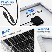 Module solaire monocristallin ECO-WORTHY, panneau solaire 170 W, 12 V, idéal pour la charge de batteries 12 V pour caravanes, jardins, camping-cars, bateaux et toits de maisons 5