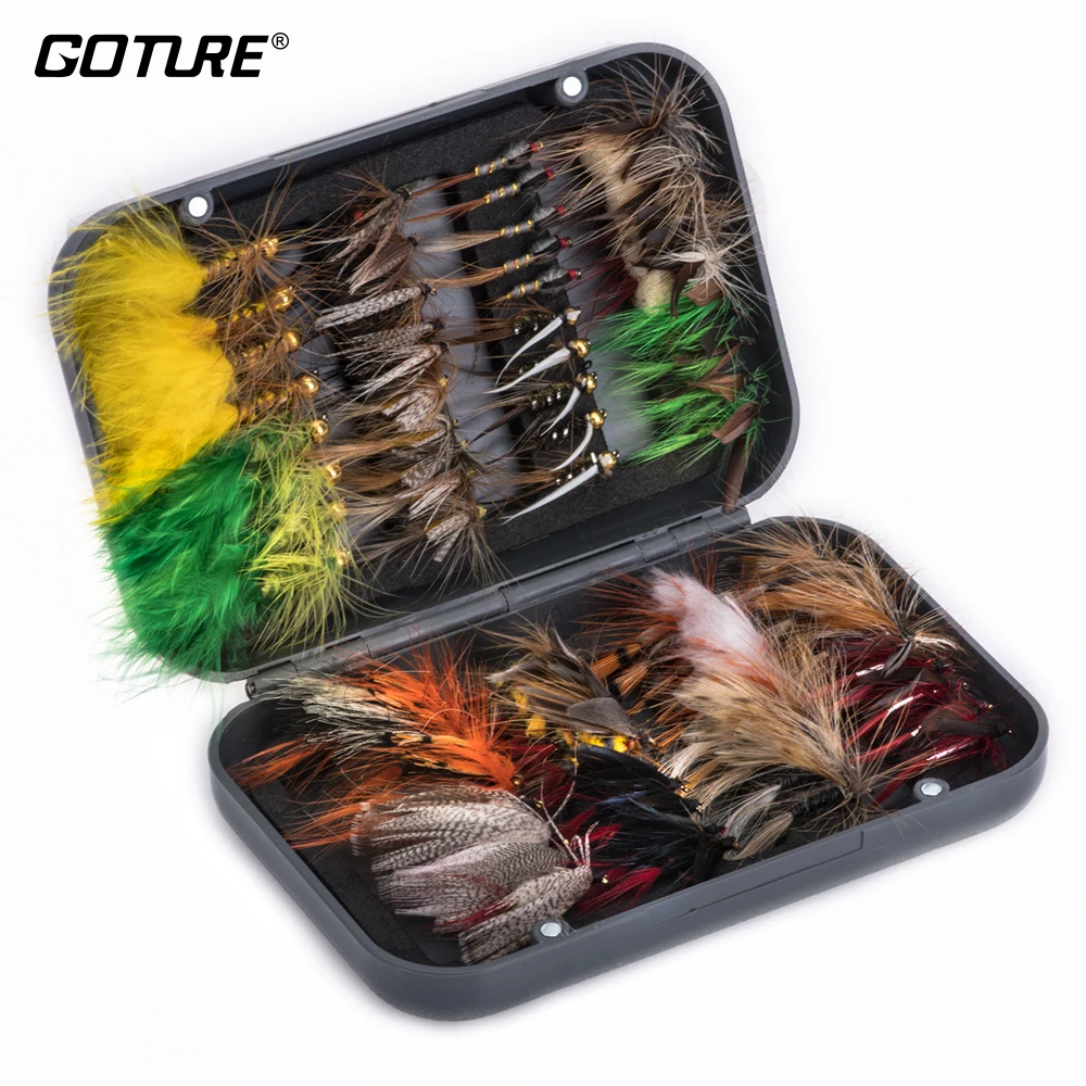 Goture Fly Fishing Reel Rod Set with Fly Line Lures Bag Full Kit 5/6 7/8 Fly  Reel Rod Combo Fishing Accessories