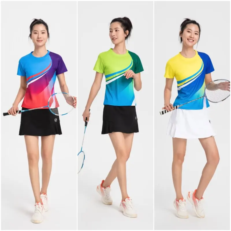 Badminton Shirt Women Child Table Tennis Short Sleeve Tee Breathable Light Golf Jersey Ping Pong Training Clothes
