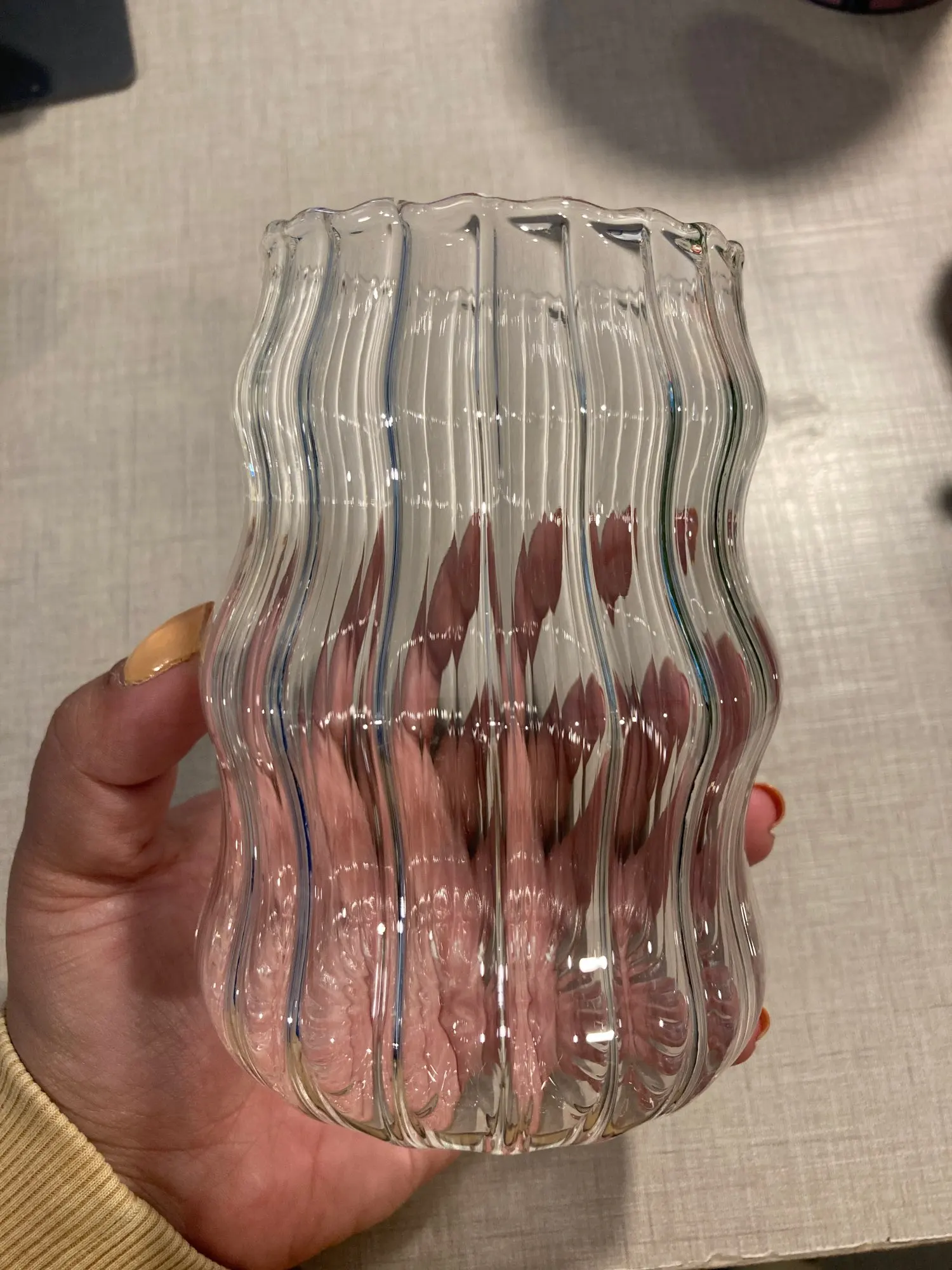 Wavy Glass Coffee Cup, customer photo