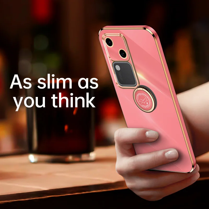 Vivo V30 V2318 Custodia 6D Placcatura Paraurti in silicone Morbida TPU Cover posteriore Antiurto Custodia opaca per Vivo V30 VivoV30 5G V2318 - Image 4