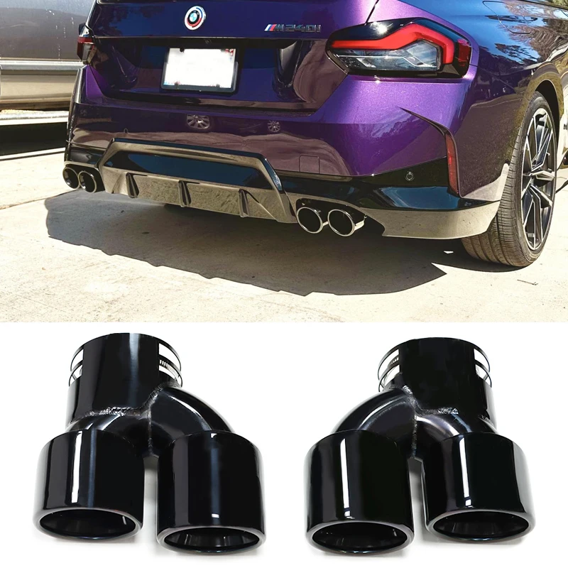 Car-Quad-Exhaust-Tip-For-BMW-G42-M240i-2020-2021-2022-2023-Clamp ...