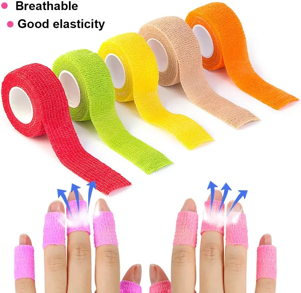 12 Rollen selbstklebendes Sport-Klebeband, Hansaplast-Klebeband, kohäsive Bandagen, Erste-Hilfe-Klebeband, Haustier-Klebeband, 2,5 cm x 4,5 m, zufällige Farbe – Detail 11