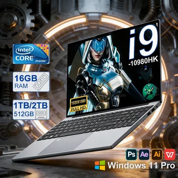 15.6" Intel Core i9 10980HK Laptop Computer PC Windows 11 Pro 16GB DDR 1TB 2TB SSD i9 Laptops Office Fingerprint Unlock Notebook PC
